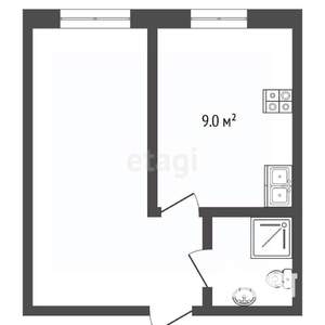 1-к квартира, вторичка, 33м2, 3/3 этаж