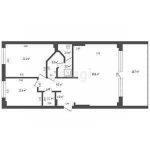 3-к квартира, вторичка, 126м2, 8/9 этаж