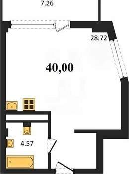 Студия квартира, вторичка, 40м2, 4/5 этаж