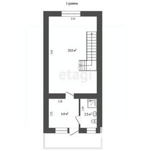 2-к квартира, вторичка, 46м2, 3/3 этаж