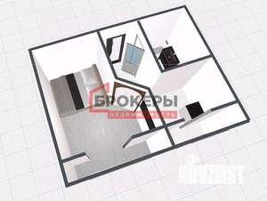 1-к квартира, вторичка, 27м2, 3/5 этаж