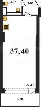 1-к квартира, вторичка, 37м2, 5/10 этаж