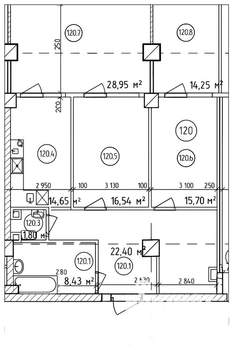 3-к квартира, строящийся дом, 122м2, 1/9 этаж
