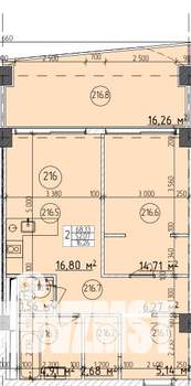 2-к квартира, строящийся дом, 68м2, 2/9 этаж