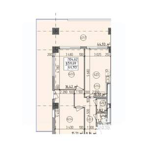 3-к квартира, строящийся дом, 105м2, 6/9 этаж