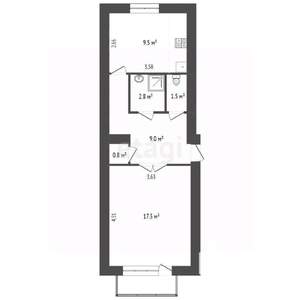 1-к квартира, вторичка, 41м2, 4/5 этаж