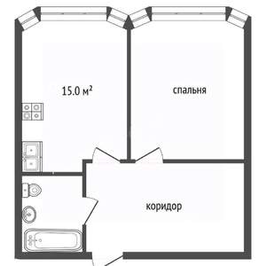 1-к квартира, вторичка, 46м2, 9/11 этаж