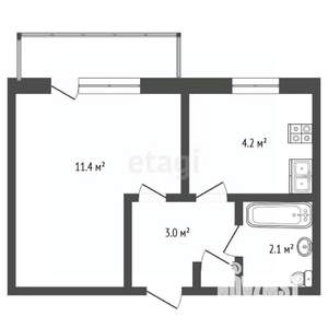 1-к квартира, вторичка, 22м2, 5/5 этаж
