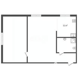 2-к квартира, вторичка, 45м2, 1/2 этаж