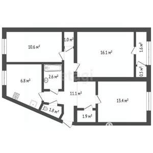 3-к квартира, вторичка, 65м2, 5/5 этаж