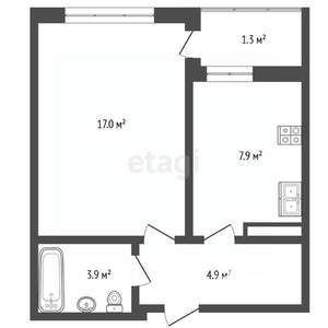 1-к квартира, вторичка, 36м2, 6/8 этаж