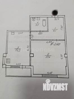 1-к квартира, вторичка, 58м2, 9/9 этаж