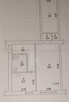2-к квартира, вторичка, 41м2, 1/5 этаж