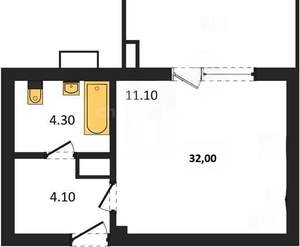 Студия квартира, вторичка, 32м2, 3/8 этаж