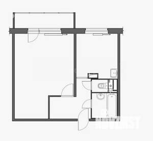 1-к квартира, вторичка, 38м2, 1/4 этаж
