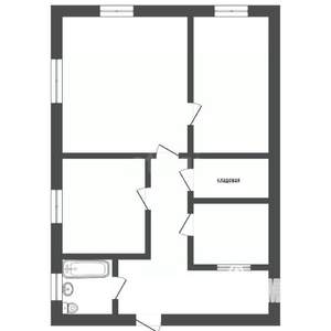 3-к квартира, вторичка, 57м2, 2/2 этаж