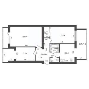 3-к квартира, вторичка, 65м2, 1/5 этаж