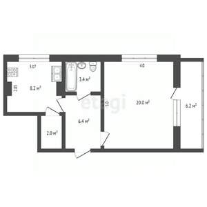 1-к квартира, вторичка, 46м2, 3/9 этаж