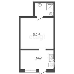 Студия квартира, вторичка, 30м2, 1/1 этаж