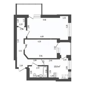 2-к квартира, вторичка, 52м2, 1/5 этаж