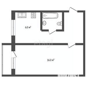 1-к квартира, вторичка, 30м2, 2/5 этаж