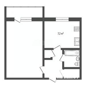 1-к квартира, вторичка, 34м2, 3/5 этаж