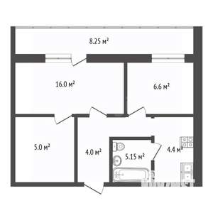 3-к квартира, вторичка, 43м2, 3/5 этаж