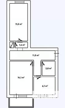 2-к квартира, вторичка, 44м2, 5/5 этаж