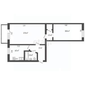 2-к квартира, вторичка, 43м2, 2/5 этаж