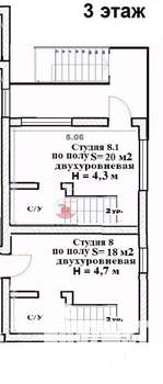 Студия квартира, сданный дом, 38м2, 3/3 этаж