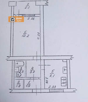 1-к квартира, вторичка, 30м2, 3/5 этаж