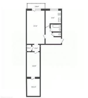 2-к квартира, вторичка, 58м2, 2/5 этаж