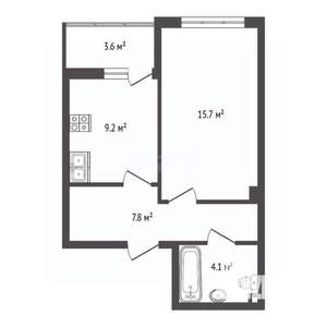 1-к квартира, вторичка, 41м2, 3/8 этаж