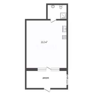 Студия квартира, вторичка, 19м2, 1/1 этаж