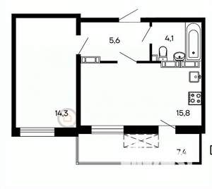 1-к квартира, вторичка, 47м2, 4/9 этаж