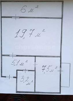 1-к квартира, вторичка, 35м2, 5/5 этаж