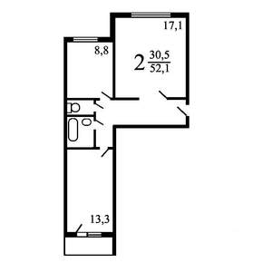 2-к квартира, вторичка, 47м2, 3/4 этаж