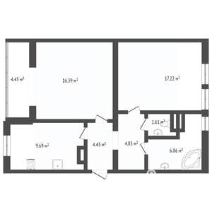 2-к квартира, вторичка, 61м2, 9/10 этаж