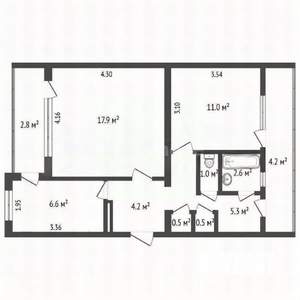 2-к квартира, вторичка, 63м2, 2/9 этаж