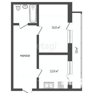 1-к квартира, вторичка, 40м2, 5/5 этаж