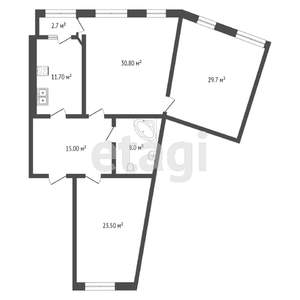 3-к квартира, вторичка, 124м2, 3/8 этаж
