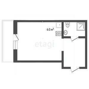 Студия квартира, вторичка, 26м2, 6/7 этаж