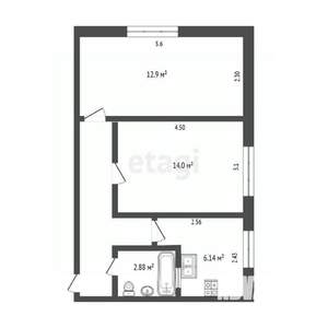 2-к квартира, вторичка, 45м2, 1/5 этаж