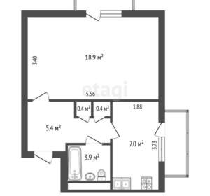 1-к квартира, вторичка, 37м2, 5/5 этаж