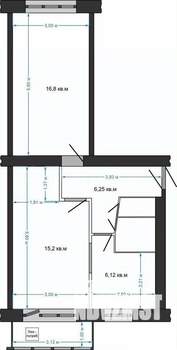 2-к квартира, вторичка, 47м2, 1/5 этаж
