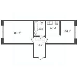 2-к квартира, вторичка, 47м2, 4/13 этаж
