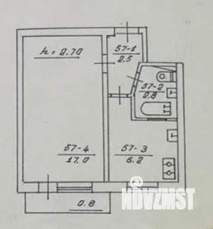 1-к квартира, вторичка, 29м2, 4/5 этаж
