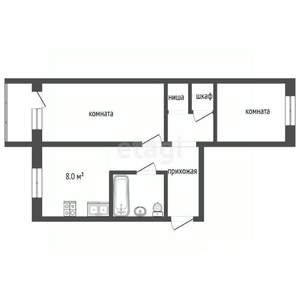 2-к квартира, вторичка, 45м2, 1/5 этаж