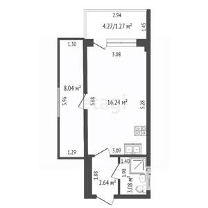 2-к квартира, вторичка, 32м2, 2/6 этаж