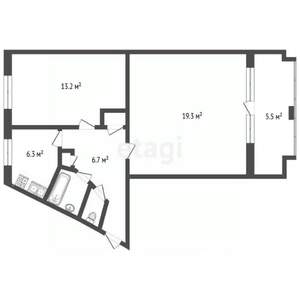 2-к квартира, вторичка, 52м2, 3/5 этаж